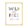 Children's poster Wild and free 40X50 cm + gold frame