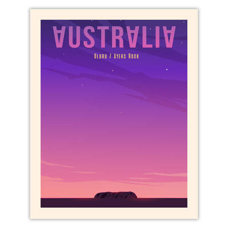 Country Australia poster 40X50 cm + gold frame