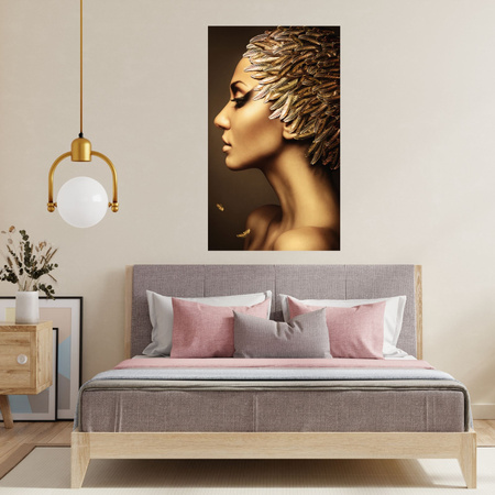 Canvas Print Profile of a Golden Woman Modern Style 80x120 cm