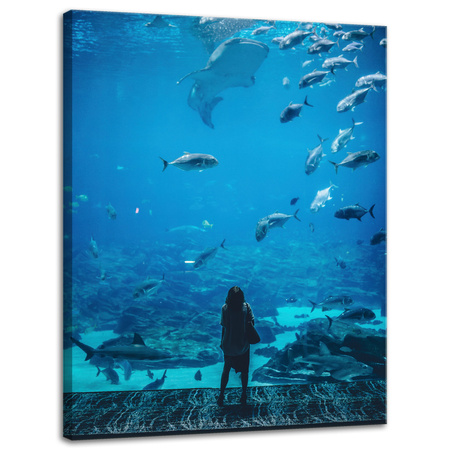 Canvas Print People Aquarium 30x40 cm
