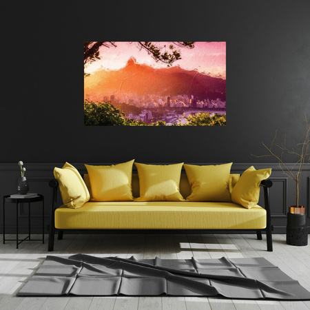 Canvas Print Old Photography City Sunset 100x80 cm