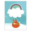 Children's fox rainbow poster 30X40 cm + gold frame