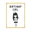 Birthday Poster Birthday girl 50X70 cm + gold frame