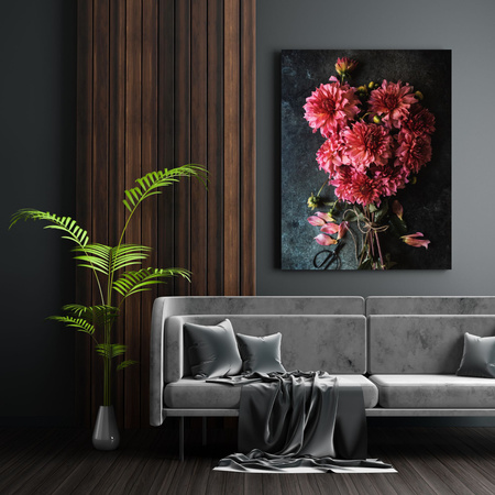 Canvas Print Botany Dahlia Bouquet 30x40 cm