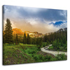 Canvas Print Path Among Mountains Forest Trees Sun 100x80 cm
