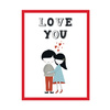 Children's poster Love you 30X40 cm + red frame