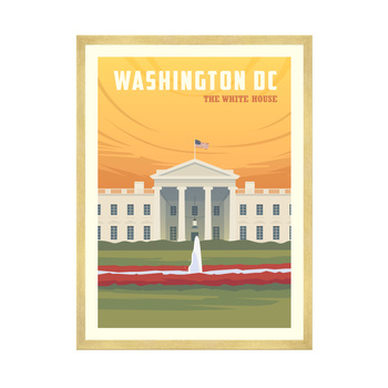 Poster of the City of Washington 40X50 cm + gold frame