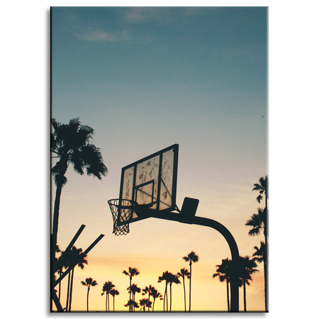 Canvas Print Youth Basketball Sunset 50X70