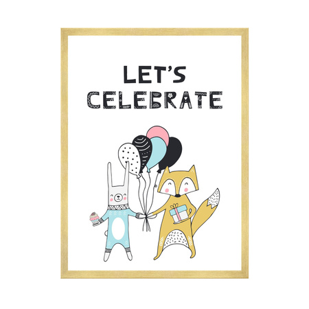 Let's celebrate Birthday Poster_2 24X30 cm + gold frame