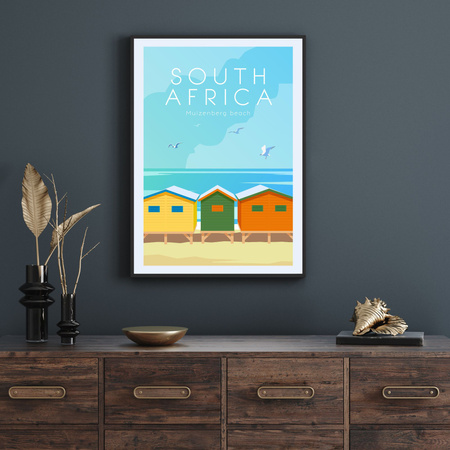 Poster South Africa countries 40X50 cm + gold frame