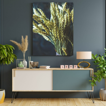 Canvas Print Botany Wheat ears in a vase 30x40 cm