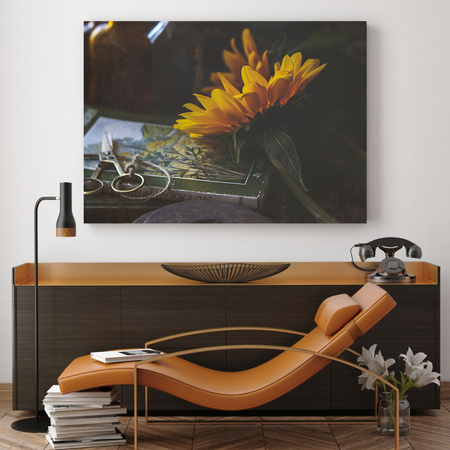 Canvas Print Botany Sunflower Book 40x30 cm
