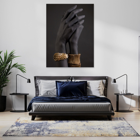 Canvas Print Black Hands Gold Ornaments Art 80x120 cm