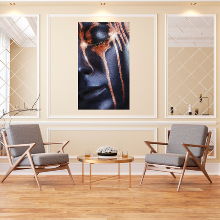 Canvas Print Black Face Brown Stripes 80x120 cm