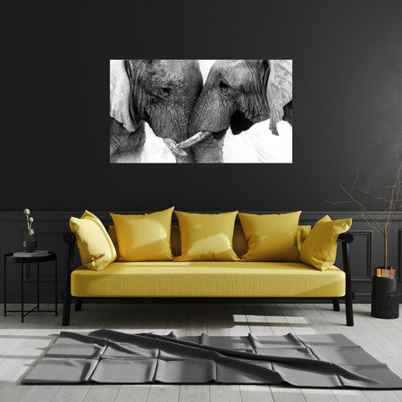 Canvas Print Elephant Close-up Gray Nature 100x80 cm
