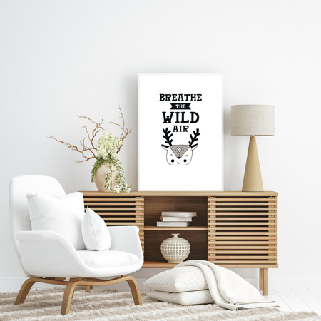 Children's poster Breathe the wild air 40X50 cm + gold frame