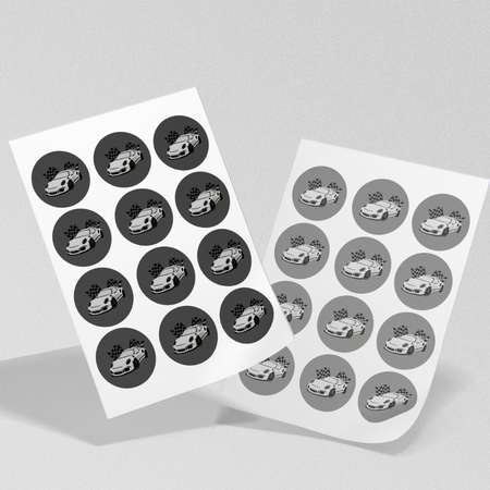 STICKERS with LOGO Square with print Waterproof Text Photo 60x60 mm