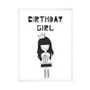 Birthday Poster Birthday girl 40X50 cm + white frame