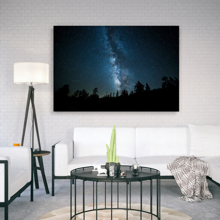 Canvas Print Space Night Forest Nebula 90x60