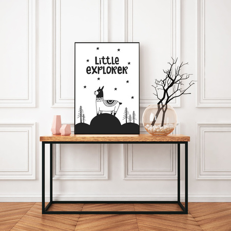 Children's Little explorer poster 40X50 cm + gold frame