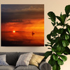 Canvas Print Nature Sunset Ship 40x40 cm