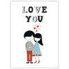 Children's poster Love you 50X70 cm + white frame