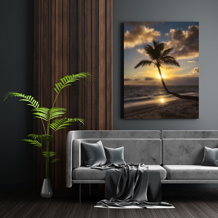 Canvas Print Nature Palm Sunset 30x40 cm