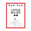 Little mister Birthday Poster 21X29.7 cm + red frame