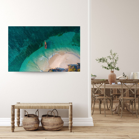 Canvas Print Water Beach Nature Boat Warmth 100x80 cm