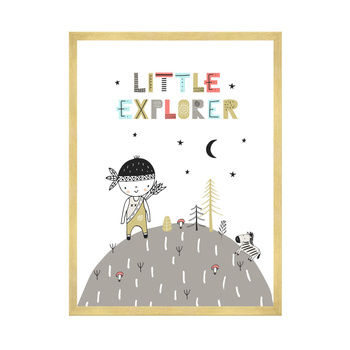Children's poster Little explorer_2 40X50 cm + gold frame
