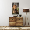 Canvas Print Posing Lion in the Background of Nature 80x120 cm