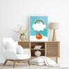 Poster Baby fox rainbow 40X50 cm