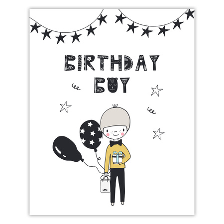Birthday poster Birthday guy 40X50 cm + black frame