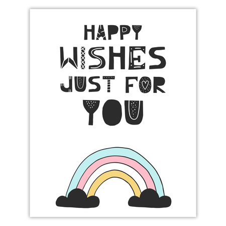 Birthday Poster Happy wishes just for you 40X50 cm + silver frame