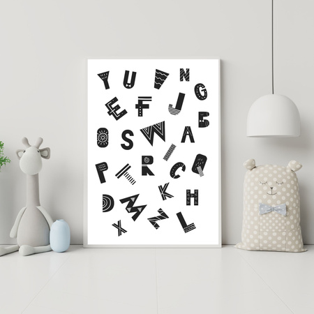 Poster Children's Alphabet_2 40X50 cm + gold frame