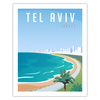 Tel Aviv City poster 40X50 cm + gold frame
