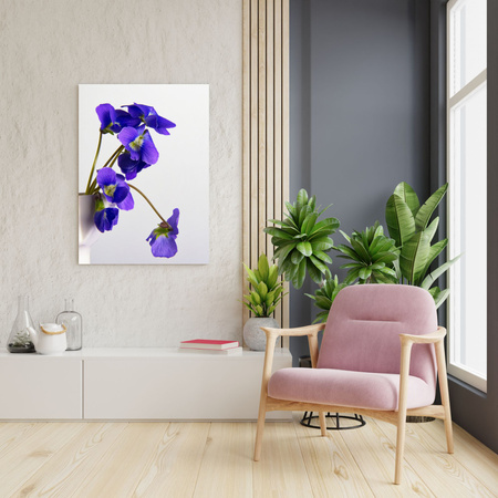 Canvas Print Botanical Blue Pansies 30x40 cm