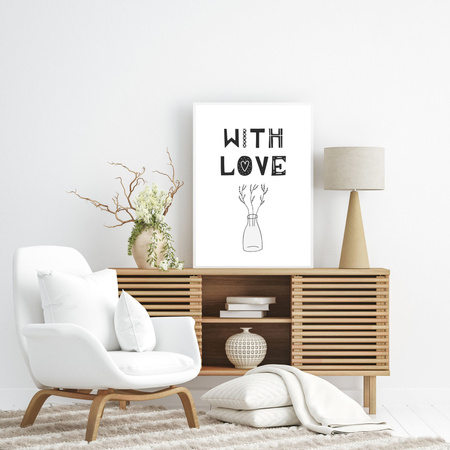 Birthday Poster With love 40X50 cm + silver frame