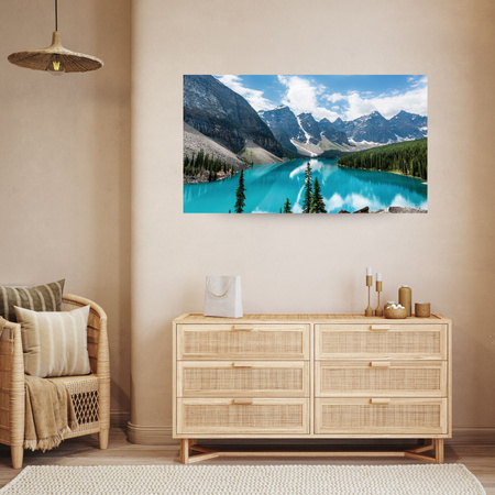 Canvas Print Nature Mountains Forest Blue Water 100x80 cm