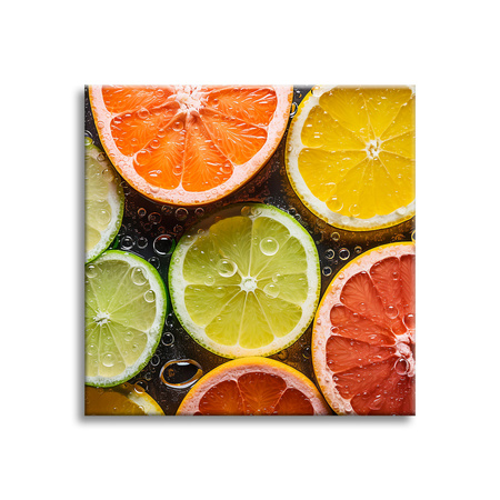 Canvas Print Citrus Freshness Lime Grapefruit Lemon 90x90