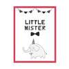 Little mister Birthday Poster 21X29.7 cm + amaranth frame