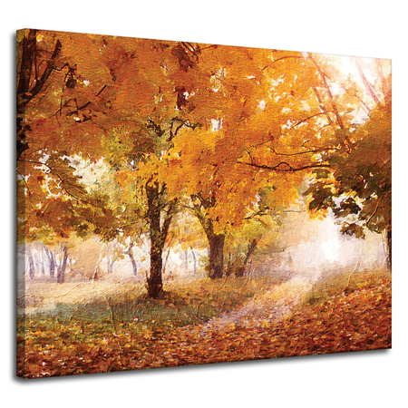 Canvas Print Oil Art Autumn Forest 100x80 cm