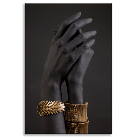 Canvas Print Black Hands Gold Ornaments Art 80x120 cm