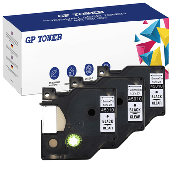 3x Tape for Dymo D1 45010 12mm x 7m GP-DY45010 x3