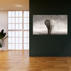 Canvas Print Black and White Elephant Posing Africa 100x80 cm