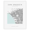 Poster Los Angeles city map square 40X50 cm + gold frame