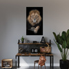 Canvas Print Gray Lion Face Wildness 80x120 cm