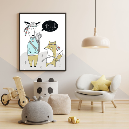 Children's Hello poster 40X50 cm + gold frame