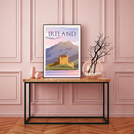 Country of Ireland poster 40X50 cm + gold frame