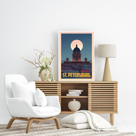 Poster of the City of St. Petersburg 40X50 cm + gold frame